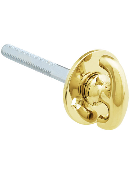 Small Solid-Brass Closet Spindle with Thumbturn and Rosette